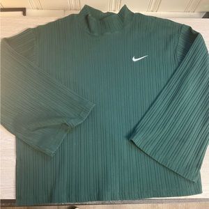 Nike Emerald Green Bell Sleeve Ribbed Top